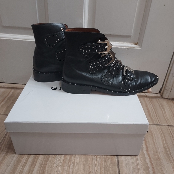 Givenchy Black Prue Studded Buckle Combat Bootie - Picture 7 of 11